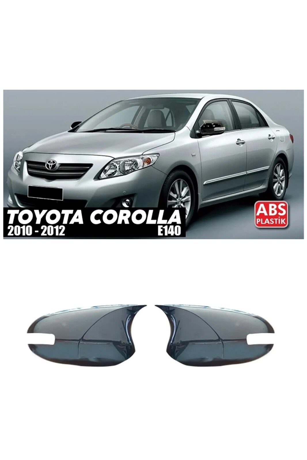 Toyota Corolla e140 2010-2012 Sinyalli Yarasa Ayna Kapak, Parlak Siyah