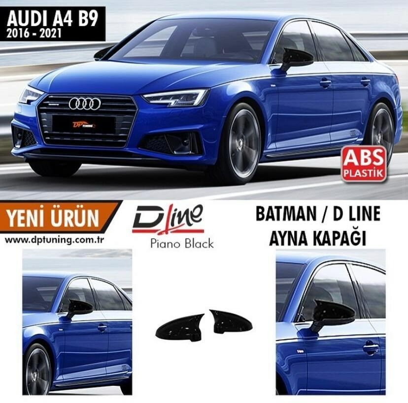 Audi A4 B9 2016-2021/A5 B9 2016-2020 Yarasa Ayna Kapak Parlak Siyah