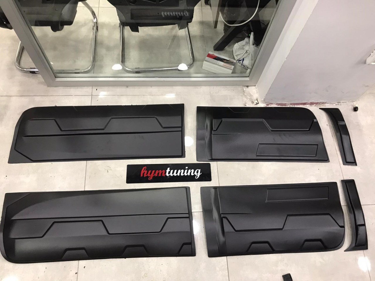Ford Ranger Kapı Kaplaması Seti Mat Siyah 8 Parça, Yerli Üretim, T6 T7 T8 UYUMLU, 2012 2018