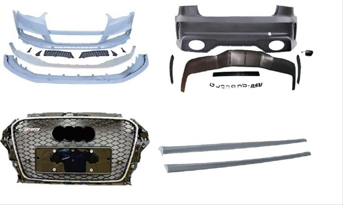 AUDI A3 2013-2016 RS3 BODY KIT ( SEDAN) - ÖN ARKA TAMPON&PANJUR&MARŞPİYEL (EGZOZ DAHİL)