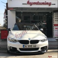 BMW F32-F33-F36 M Teknik Ön Tampon Lipi, Flaplı Piano Black