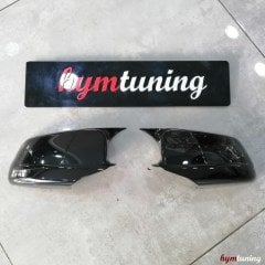 BMW F10 Yarasa Ayna Kapağı - Parlak Siyah, Sinyalsiz Aynalar İçin, F10 M5 Yarasa Ayna Kapak