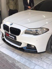 BMW F10 Lip, 2010 2017, Tampon Ön Ek Flaplı, 3 parça, MTech Uyumlu, Parlak Siyah, Piano Black