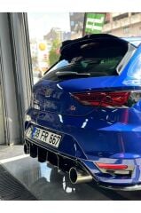 Seat Leon Aero Tampon Arka Tampon Splitteri Arka Difüzör Cnc Flap Seti Parlak Siyah Boyalı