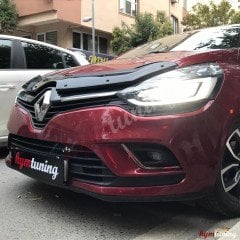 Renault Clio 4 Kaput Rüzgarlığı Piano Black, 2012 Sonrası, Ön Kaput Koruyucu Maske, Parlak Siyah