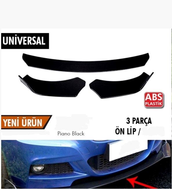 Universal Tampon Eki Ön Lip Brabus 3 Parça Piano Black Her Araca Uyumlu