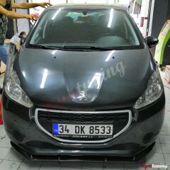 Peugeot 208 3 parça Lip, Parlak Siyah, Piano Black, Ön Tampon Altı Lip