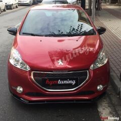 Peugeot 208 3 parça Lip, Parlak Siyah, Piano Black, Ön Tampon Altı Lip
