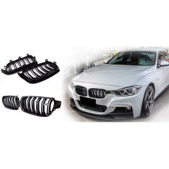 BMW 3 SERİSİ PANJUR BMW F30 PANJUR F30 BÖBREK 3 SERİSİ BÖBREK, PİANO BLACK ÇİFT TIRNAK