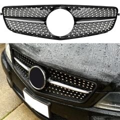 MERCEDES C SERİSİ W204  DIAMOND PANJUR  2008 2013 PARLAK SİYAH + KROM DETAY