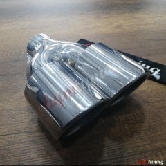 90lık çift çıkış egzoz ucu, kesik ağız, 90mm, Paslanmaz Çelik