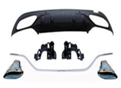 MERCEDES C SERİSİ  W205 AMG DİFÜZÖR EGZOZ UCU (MAKYAJLI GÖRÜNÜM) 2015 2021 UYUMLU