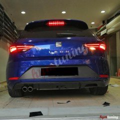 Seat Leon 2017-2018 Yeni Arka Tampon Difüzör Sağ Sol Çiftli Çıkış Piano Black Parlak Siyah