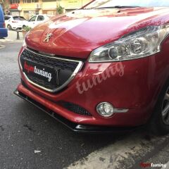 Peugeot 208 Lip, Parlak Siyah, Piano Black, Ön Tampon Altı Lip