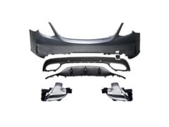 MERCEDES C SERİSİ W205 MAKYAJSIZ GÖRÜNÜM AMG ARKA TAMPON + DİFÜZÖR + EGZOZ  2015 2022  BOYASIZ