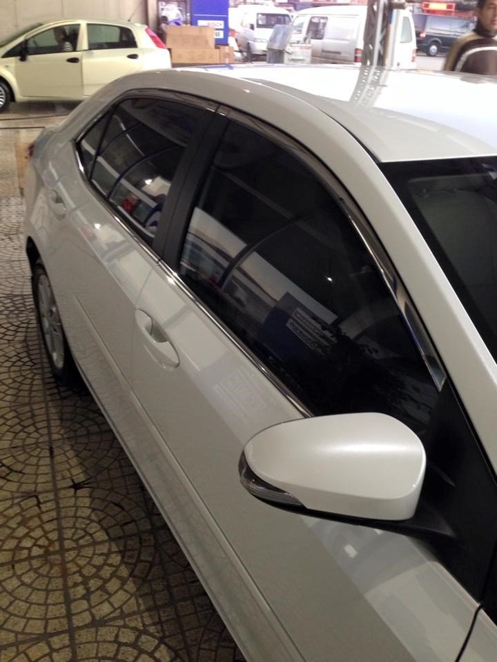 Toyota Corolla 2013-2018 Krom Cam Çerçeve, İthal, Paslanmaz Çelik, Full Set 12 Parça, Alt + Üst