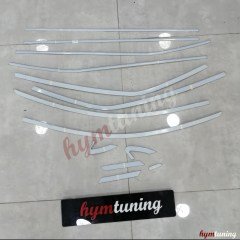 Toyota Corolla 2013-2018 Krom Cam Çerçeve, İthal, Paslanmaz Çelik, Full Set 12 Parça, Alt + Üst