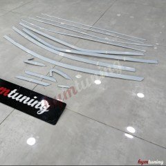 Toyota Corolla 2013-2018 Krom Cam Çerçeve, İthal, Paslanmaz Çelik, Full Set 12 Parça, Alt + Üst