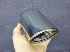 Tek Çıkışlı 90mm Egzoz Ucu Eğik Ağız Silindirik SÜPER KALİTE