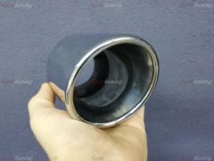 Tek Çıkışlı 90mm Egzoz Ucu Eğik Ağız Silindirik SÜPER KALİTE