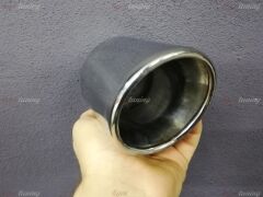 Tek Çıkışlı 90mm Egzoz Ucu Eğik Ağız Silindirik SÜPER KALİTE