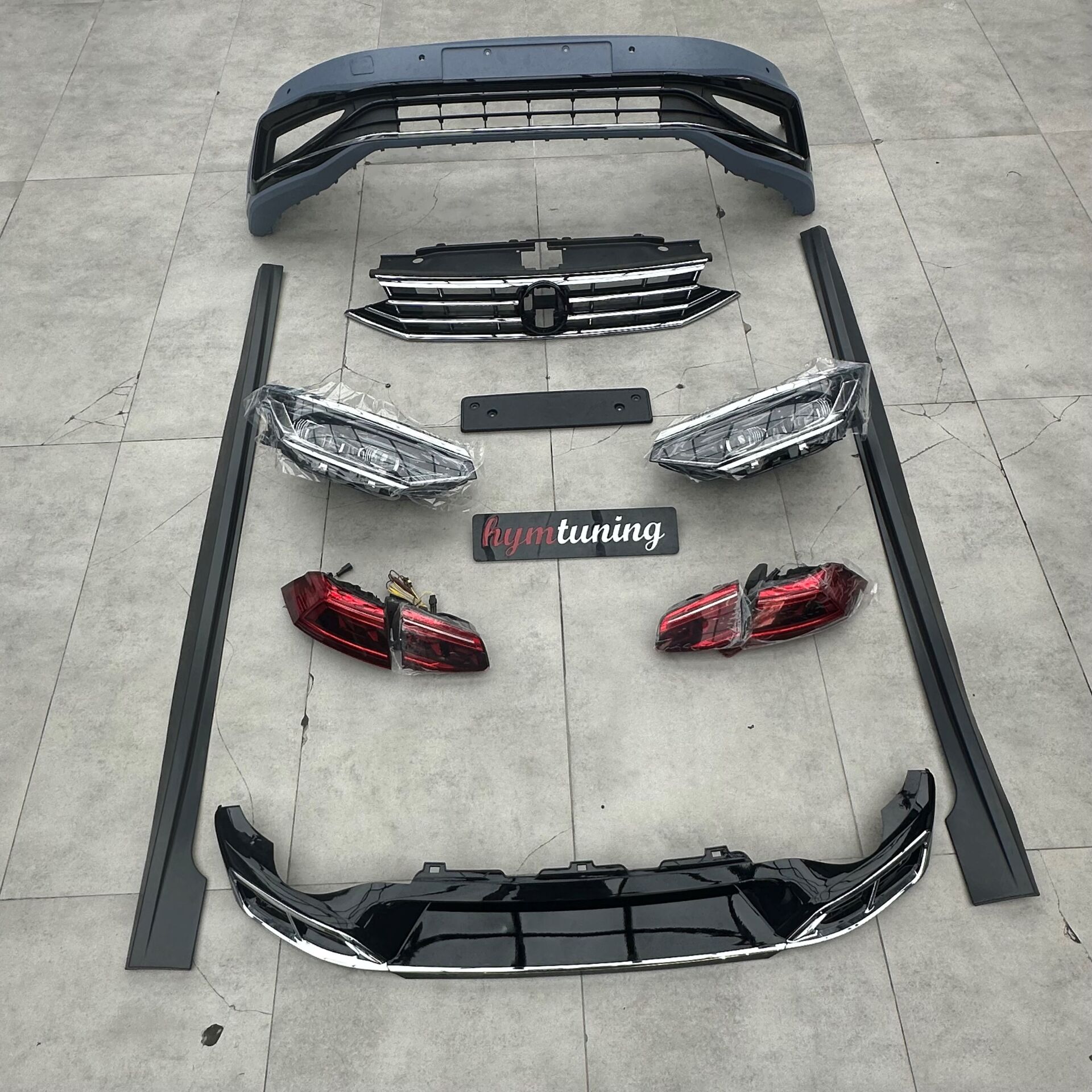 Passat b8.5 rline dönüşüm seti  2019 - 2024 uyumlu bodykit far stop