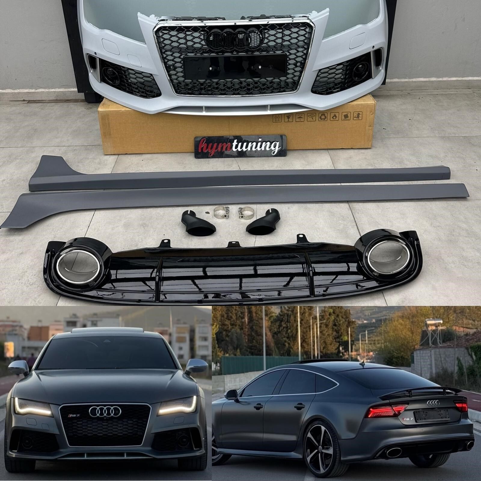 AUDİ A7 RS7 ÖN TAMPON + DİFÜZÖR + MARŞPİYEL SETİ 2012 2015 BOYASIZ