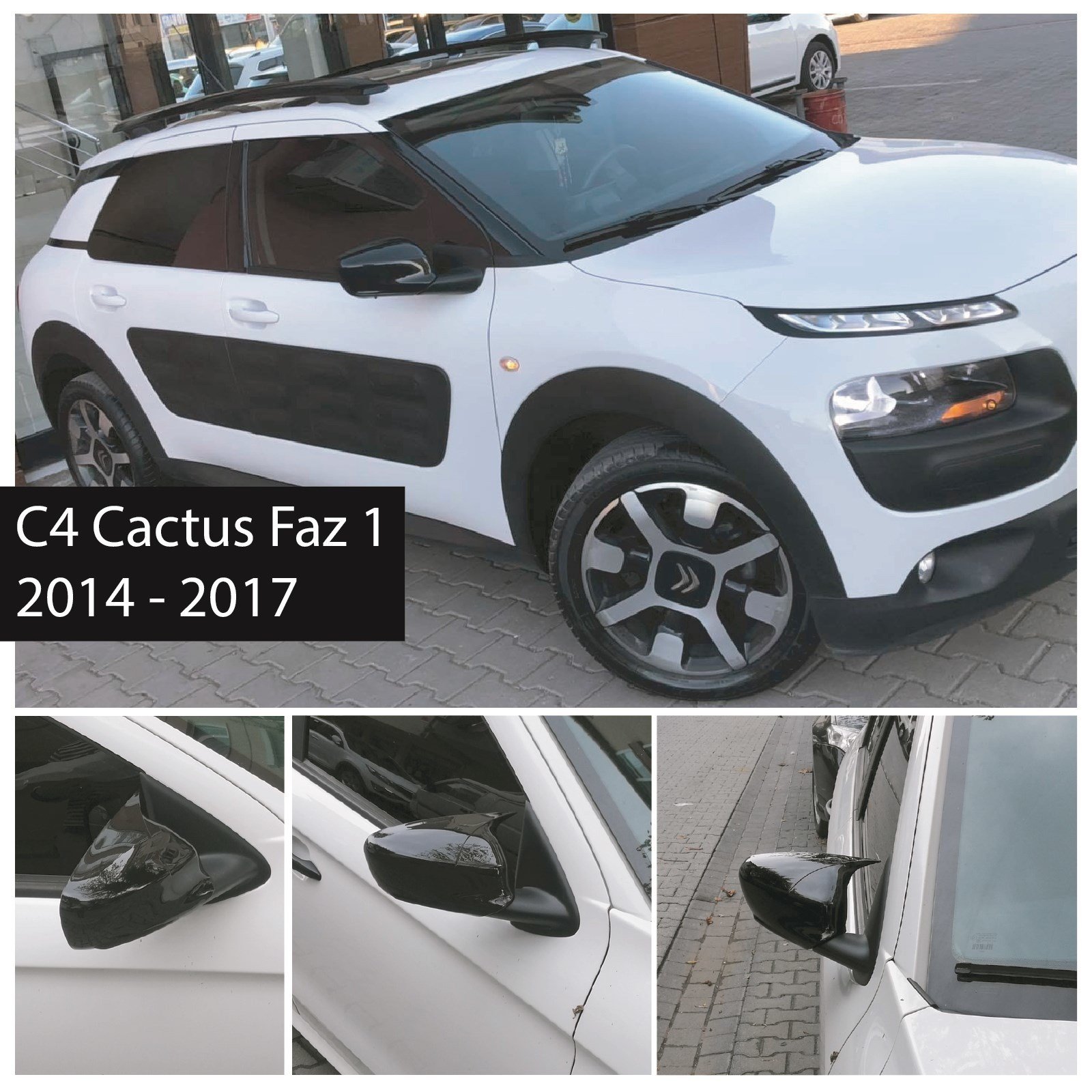Citroen C4 Cactus Faz 1 2014 2017 Batman Yarasa Ayna Kapağı - Piano Black, ABS plastik, Sağ Sol Set