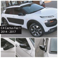 Citroen C4 Cactus Faz 1 2014 2017 Batman Yarasa Ayna Kapağı - Piano Black, ABS plastik, Sağ Sol Set
