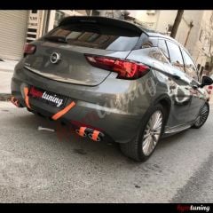 Opel Astra K OPC Difüzör 2015, Parlak Siyah, SAhte Egzoz Görünüm