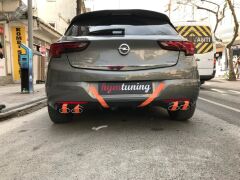 Opel Astra K OPC Difüzör 2015, Parlak Siyah, SAhte Egzoz Görünüm