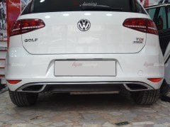 Golf 7 Difüzör, 7.5 Görünüm, Krom Egzozlu Difüzör, Parlak Siyah, 2013 2017 Uyumlu