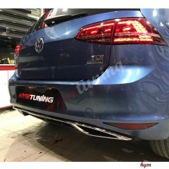 Golf 7 Difüzör, 7.5 Görünüm, Krom Egzozlu Difüzör, Parlak Siyah, 2013 2017 Uyumlu