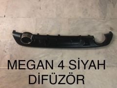 Renault Megane 4 Difüzör Arka Tampon Eki, Parlak Siyah