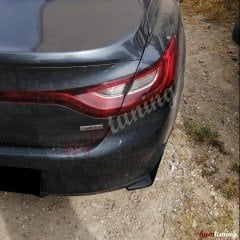 Universal Arka Tampon Flap Seti , Kısa Tampon Başlığı Piano Black, Parlak Siyah ABS Plastik Sağ+Sol
