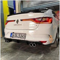 Universal Arka Tampon Flap Seti , Kısa Tampon Başlığı Piano Black, Parlak Siyah ABS Plastik Sağ+Sol