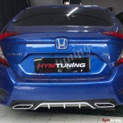 Honda Civic FC5 Difüzör, AMG Görünüm, Ortası Gri, Kare Egzoz Görünümlü, İthal ürün, Tırnaklı