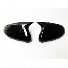 Volkswagen Golf 7 Yarasa Ayna Kapağı Piano Black, ABS Plastik, Sağ Sol Set, Parlak siyah yapıştırma