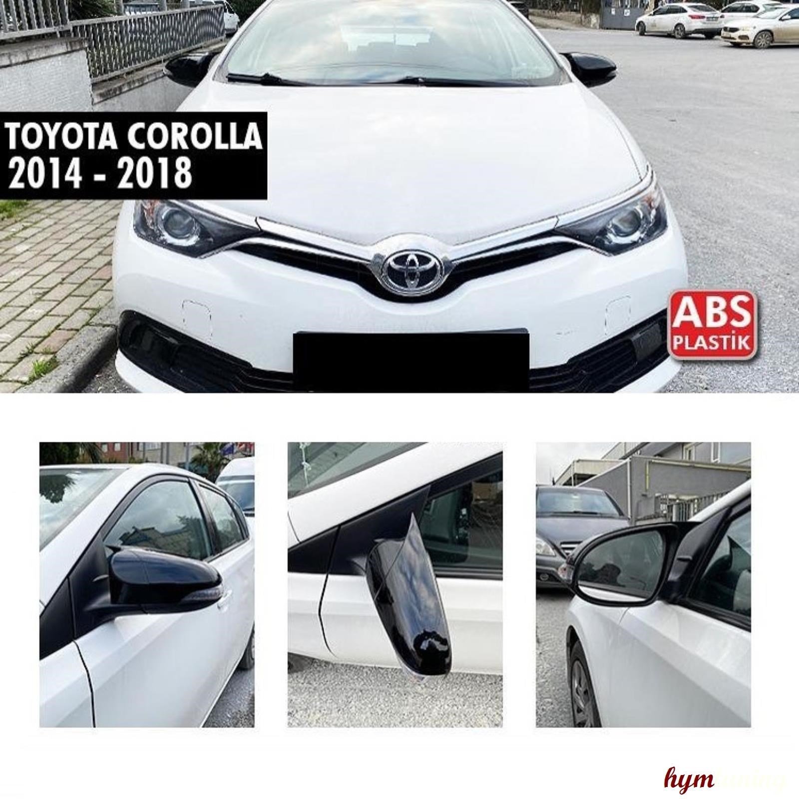 Toyota Corolla Yarasa Ayna Kapağı, 2013 2018, Piano Black, Corolla Batman Kapak, Parlak Siyah ABS