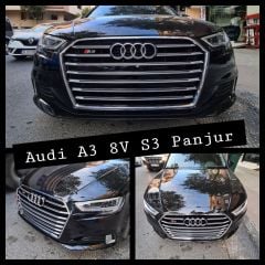 AUDI A3 S3 PANJUR 2016-2020 ARASI UYUMLU GRİLLE S3 SIYAH-KROM