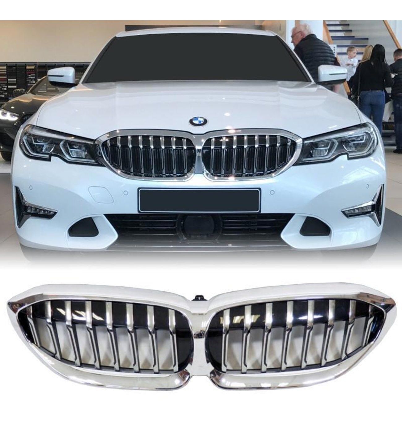 BMW 3 SERİSİ G20 TEK ÇİZGİ KROM BÖBREK 2019 2022 KROM PANJUR