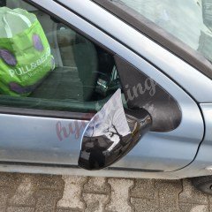 Peugeot 206 Yarasa Ayna Kapağı Piano Black 1998 2012, Parlak Siyah Batman Kapak, ABS Plastik