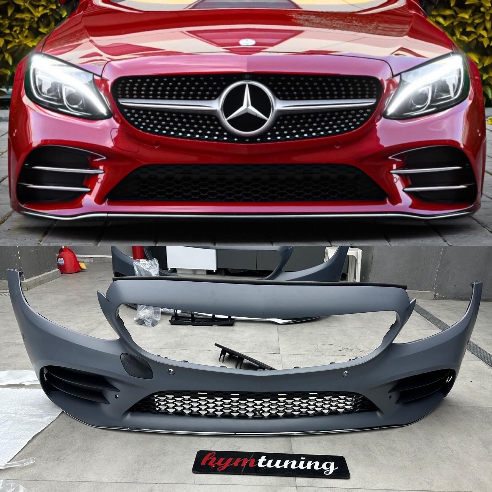 MERCEDES C SERİSİ W205 MAKYAJLI AMG ÖN TAMPON PANJURSUZ