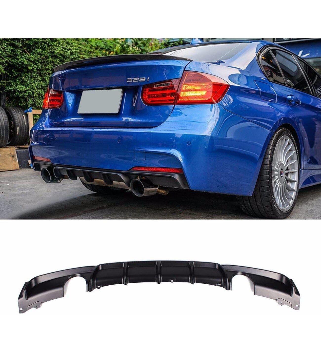 BMW 3 SERİSİ F30 DİFÜZÖR SAĞ+SOL TEKLİ 2012 2018 PARLAK SİYAH