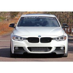 BMW F30 Ön Tampon Flap Seti M Performance Piano Black, M tek tampon uyumlu, Parlak Siyah ABS Plastik