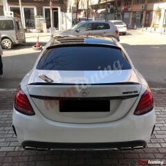 Mercedes C Serisi W205 C63 difüzör ve egzoz ucu seti silver krom uç 2015 2020 uyumlu