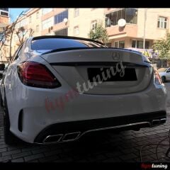 Mercedes C Serisi W205 C63 difüzör ve egzoz ucu seti silver krom uç 2015 2020 uyumlu