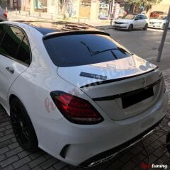 Mercedes C Serisi W205 C63 difüzör ve egzoz ucu seti silver krom uç 2015 2020 uyumlu