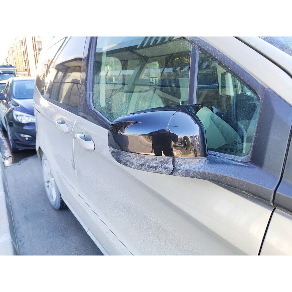 Ford Courier Yarasa Ayna Kapak, 2014 2017, Makyajsız Kasa, Parlak Siyah, ABS PLastik Batman Kapak
