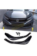 Honda Civic Fc5 Ön Tampon Altı Flap 2016-2019, ABS Plastik, Boyasız Siyah Renk, Boyamak Şart Değil
